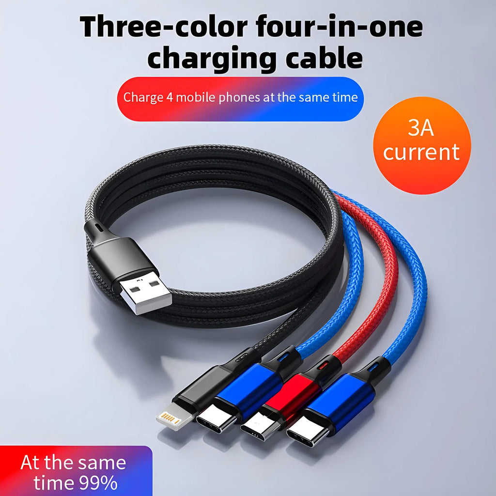 5-in-1 Universal USB Cable 1.2M 3A – iOS, Micro & Type-C Multi-Connector USB Cable HIP