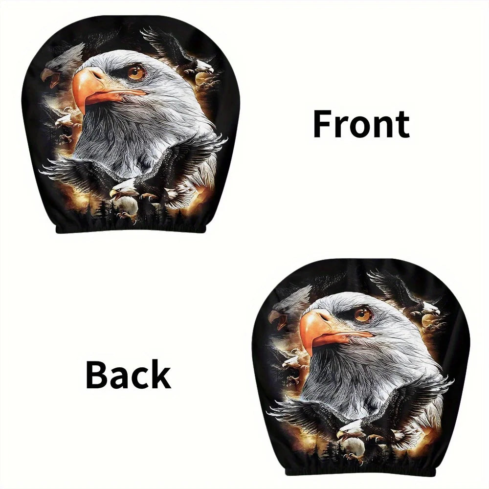 2-Pack Eagle Pattern Car Headrest Covers – Washable Fit Car Headrest Covers HIP 1