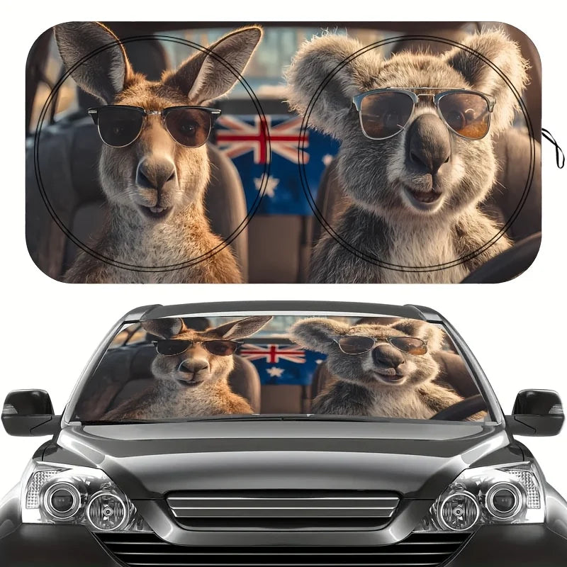 Kangaroo Foldable Car Sun Shade – UV Windshield Visor for SUVs Car Sun Shade HIP