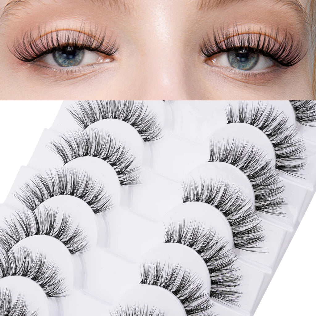 YSDO Eyelashes 5/10Pairs Fox Lashes Natural 3D Cat Eye Lashes Clear Stem False Eyelash Extension Makeup Faux Cils maquiagem HIP