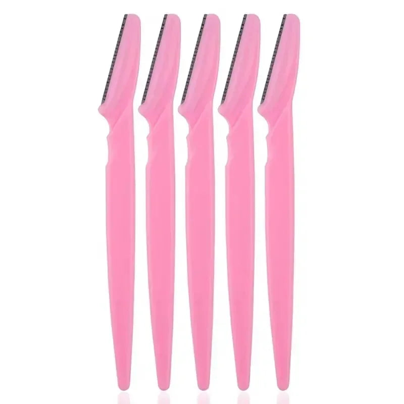 Eyebrow Trimmer Face Razor – Portable Safety Blade (5–100 Pack) Eyebrow Face Razor HIP C514-pink 5pcs