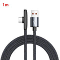 100W USB-C Fast Charging Cable – 90° Elbow Nylon Braided USB-C Charging Cable HIP A
