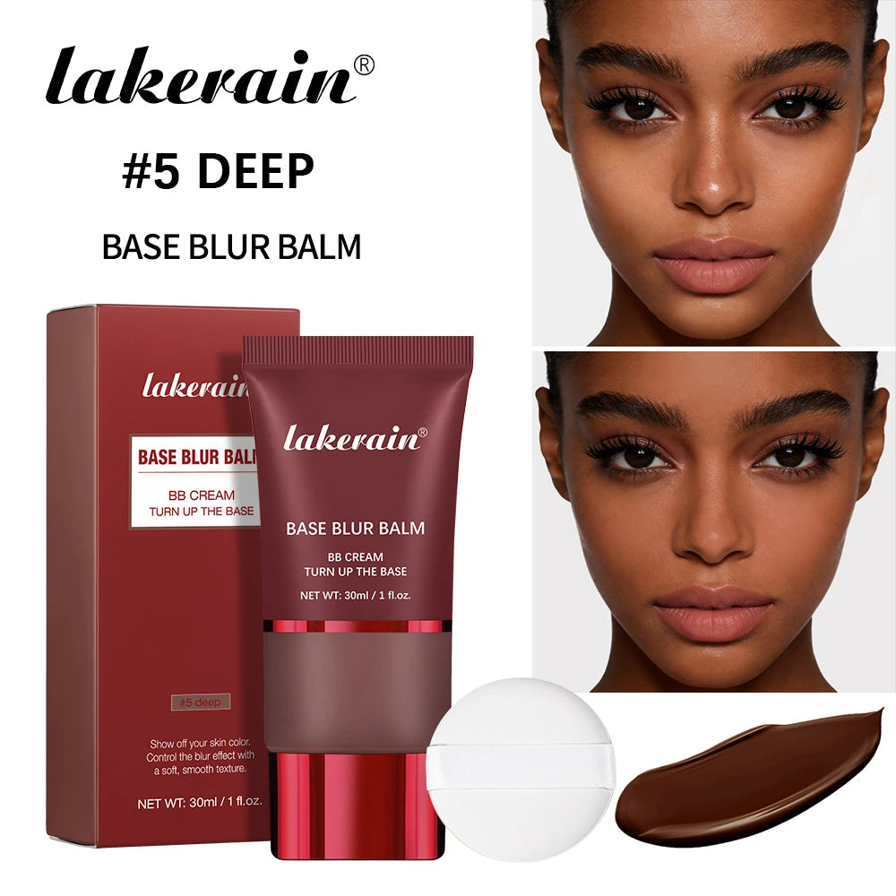 Foundation and Puff Makeup Base Waterproof Long Lasting Control Oil Matte Bronze Facial Liquid Foundation Cosmetics Makeup HIP 5 deep and puff