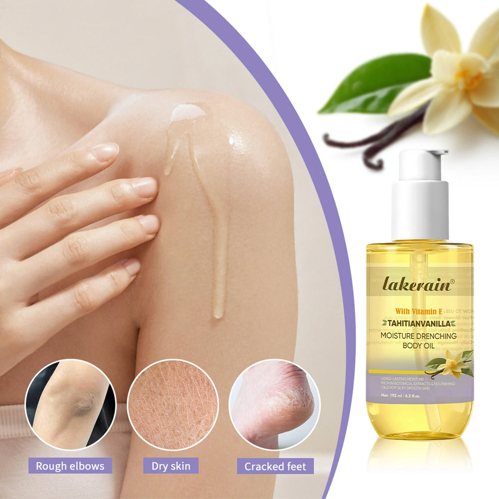 Cocoa Butter Body Oil Shea Vitamin E 72Hr Hydration Moisture Drenching Vanilla Soothes Dryness Protects Skin Body Care HIP