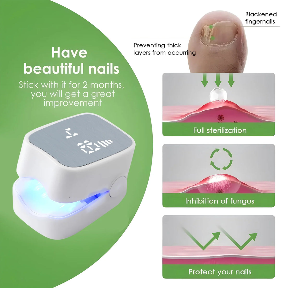 IR & Blue Light Nail Therapy Device | USB Rechargeable Tool Nail Therapy Device HIP