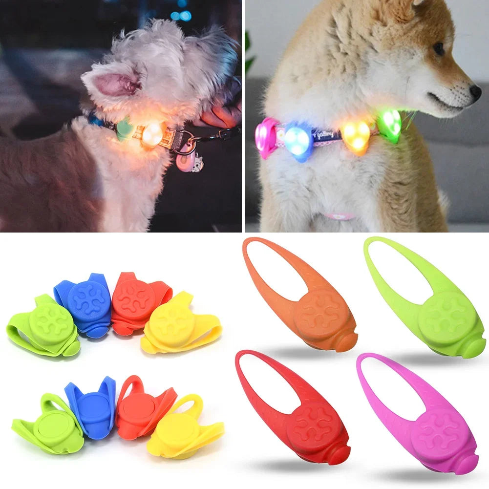 Pet Dog Night LED Flashlight Dog Cat Collar Glowing Pendant Safety Pet Leads Necklace Luminous Bright Decoration Collars HIP