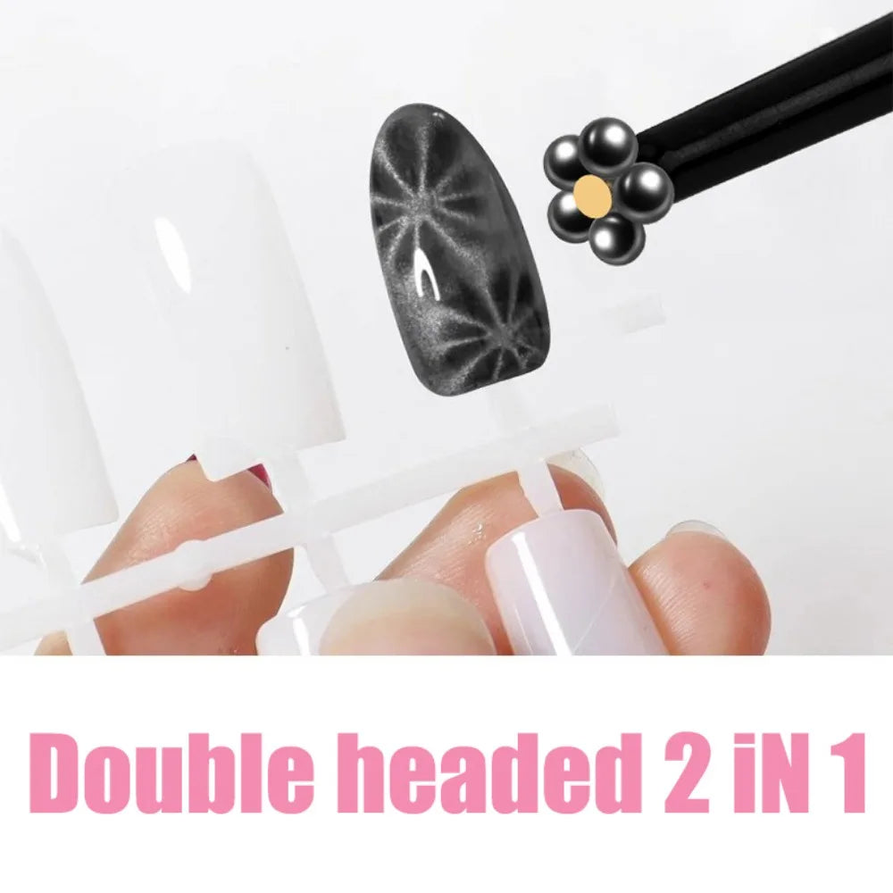 Double Headed Nail Art Magnet Stick Fancy Cat Eyes Magnet for Nail Gel Polish 3d Line Strip Effect Pro Strong Magnetic Pen Tools HIP