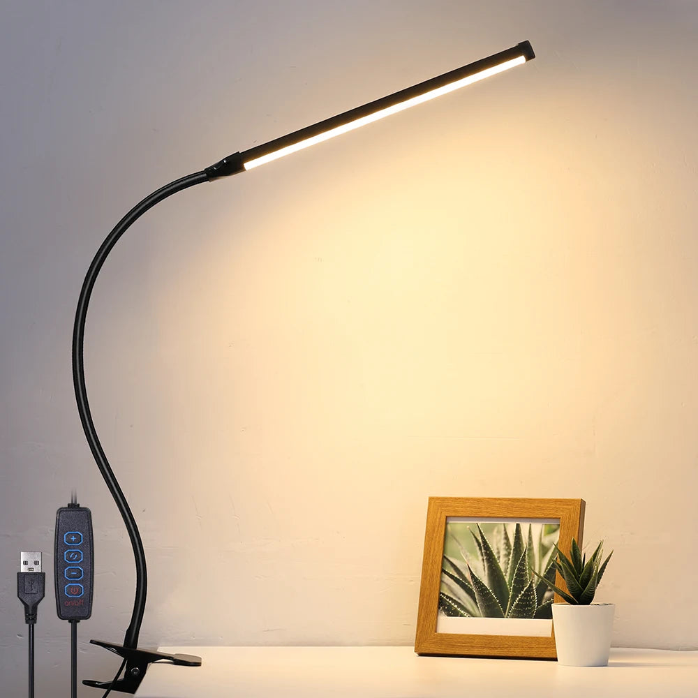 YNL LED USB Desk Lamp with Clamp – Dimmable Reading Light LED Clamp Desk Lamp HIP