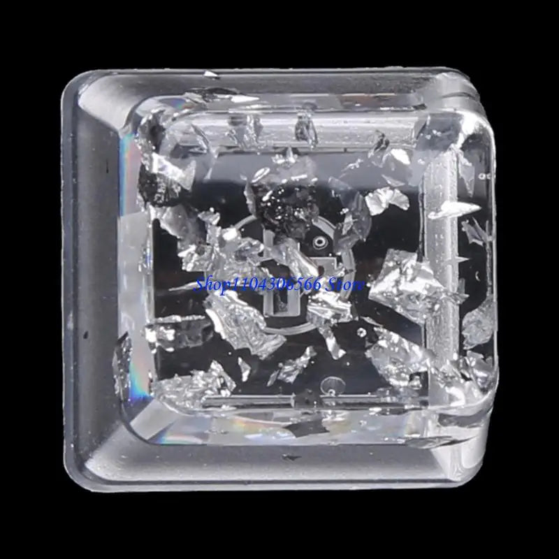 Resin OEM R4 Keycap – Silver Foil Clear Mechanical Keyboard Artisan Keycap HIP