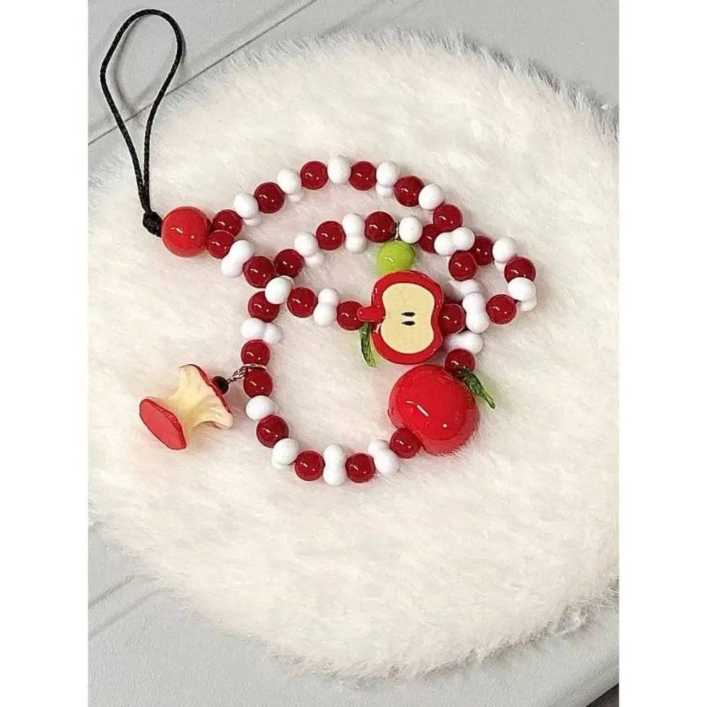 Kawaii Fruit Phone Strap Lanyard – Cute Resin Charm Beads Phone Strap Lanyard HIP