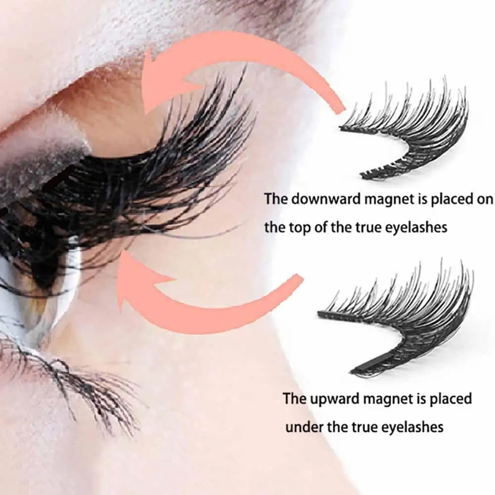 3D Natural Magnetic Eyelashes,With 5 Magnetic Lashes Shipping Box Eyelashes Handmade False Gift Reusable Support Drop Magne T6N2 HIP