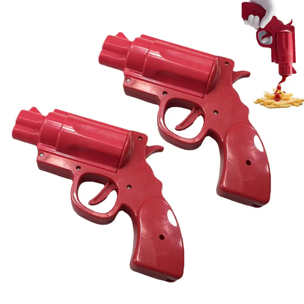 Creative Kitchen Gun Seasoning Bottle Plastic Sauce Bottle Condiment Dispenser Squeeze Sauce Bottle Cooking Baking Tools HIP 2pcs