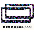 Neon Bat Aluminum License Plate Frame 12x6 – Dark Style License Plate Frame HIP black