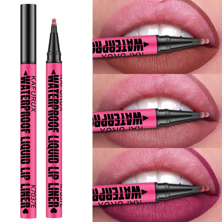 KAFURUX Matte Liquid Lip Liner – 12 Colors, Waterproof Liquid Lip Liner HIP