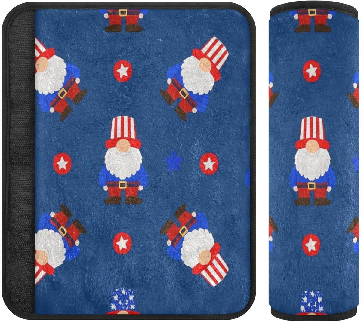 4th of July Patriotic Seat Belt Cover Pads for Women Seat Belt Cover HIP black