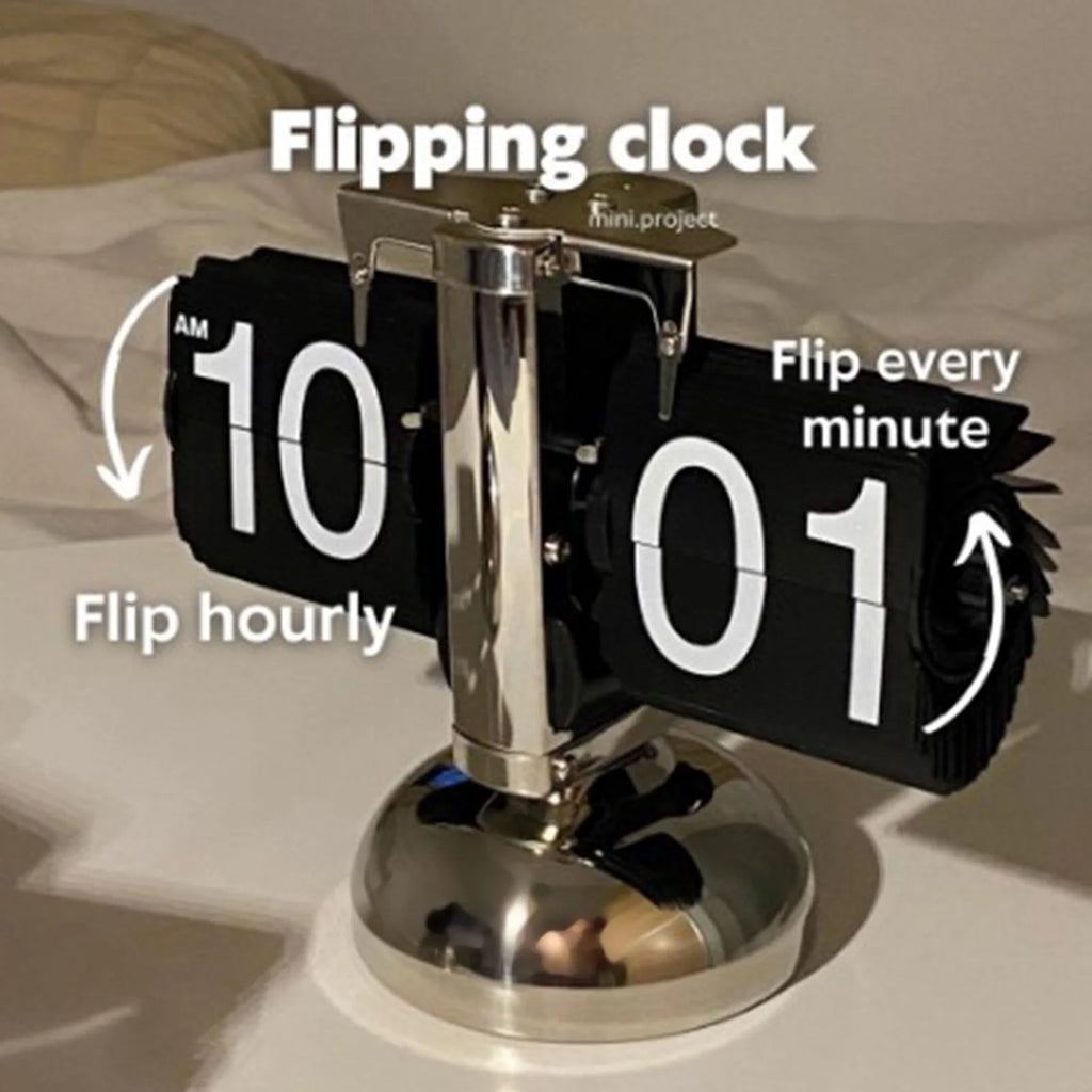 Clock Digital Down Clock Retro Minimalist Single Foot Mechanical Auto Clock Desk Clock for Home Livingroom HIP