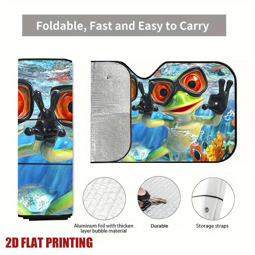 Frog-Themed Car Sun Visor – Easy Clip-On, All-Day Shade Car Sun Visor Cover HIP
