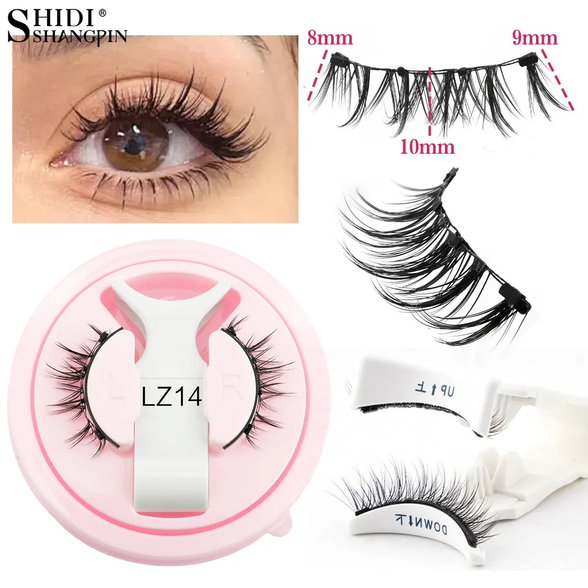 1Pair Magnetic Eyelashes Free Glue Soft Reusable Natural Look 3D Mink Cilios Easy Apply Soft Magnetic Lashes Kit for Eye Makeup HIP 1Pair LZ14