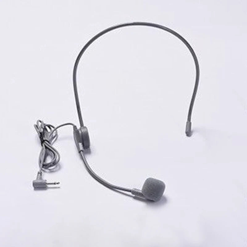 Head-Mounted Wired Headset Microphone – 3.5mm Plug Headset Microphone HIP Gray