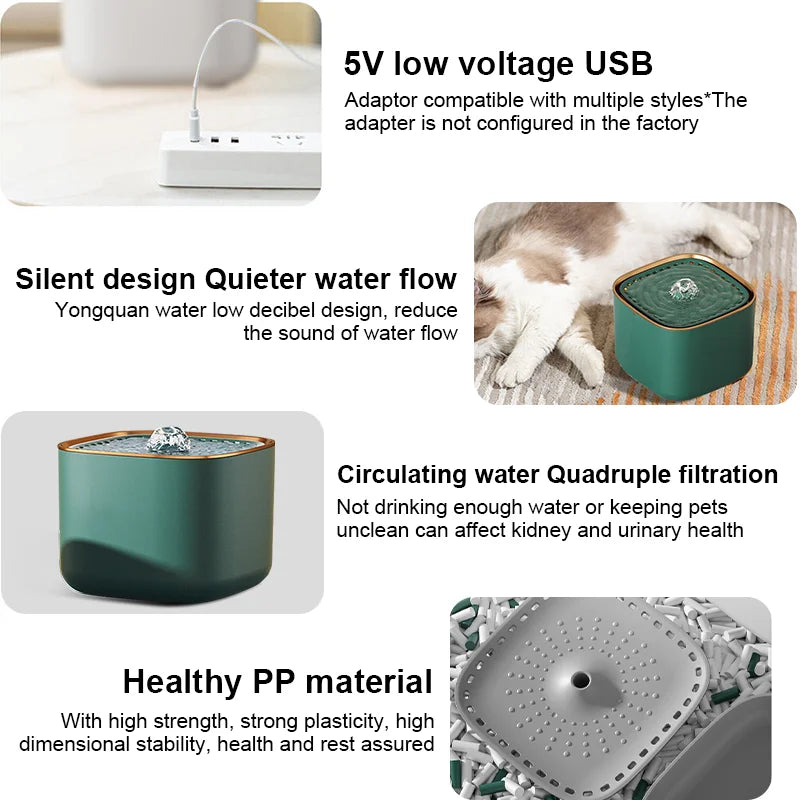 3L Automatic Cat Water Fountain – Quiet Electric Pump Pet Water Fountain HIP