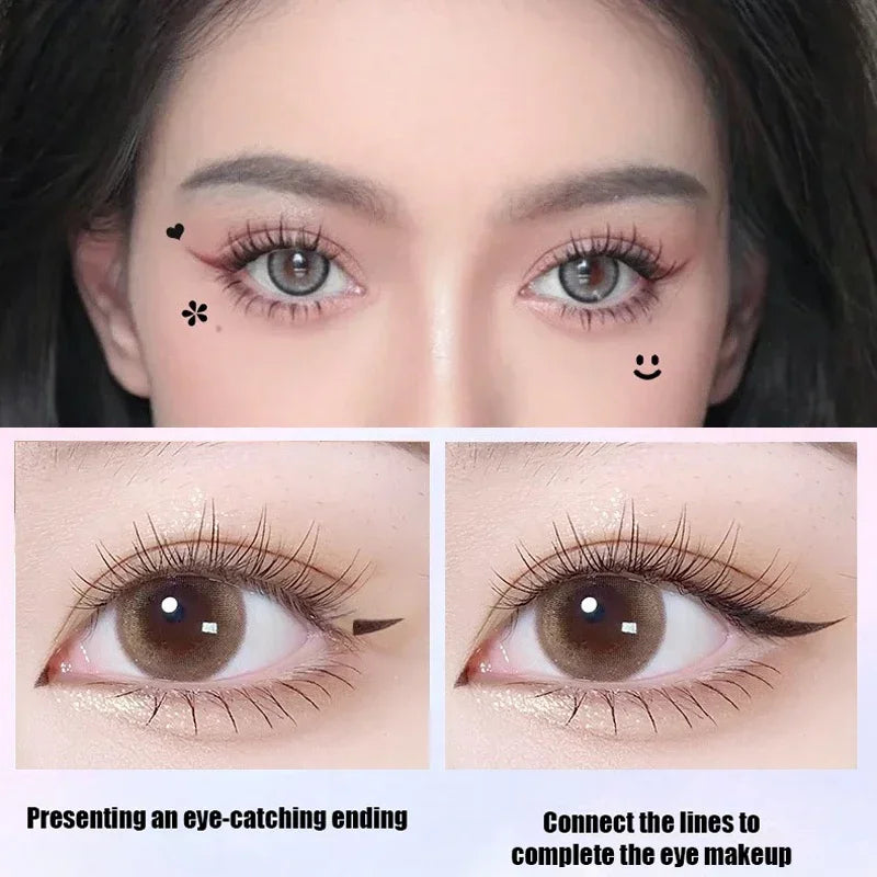 Moon Flower Star Eyeliner Stamp Pen 2IN1 Black Liquid Eye Liner Pencil Love Heart Triangle Waterproof Quick Dry Makeup Cosmetic HIP