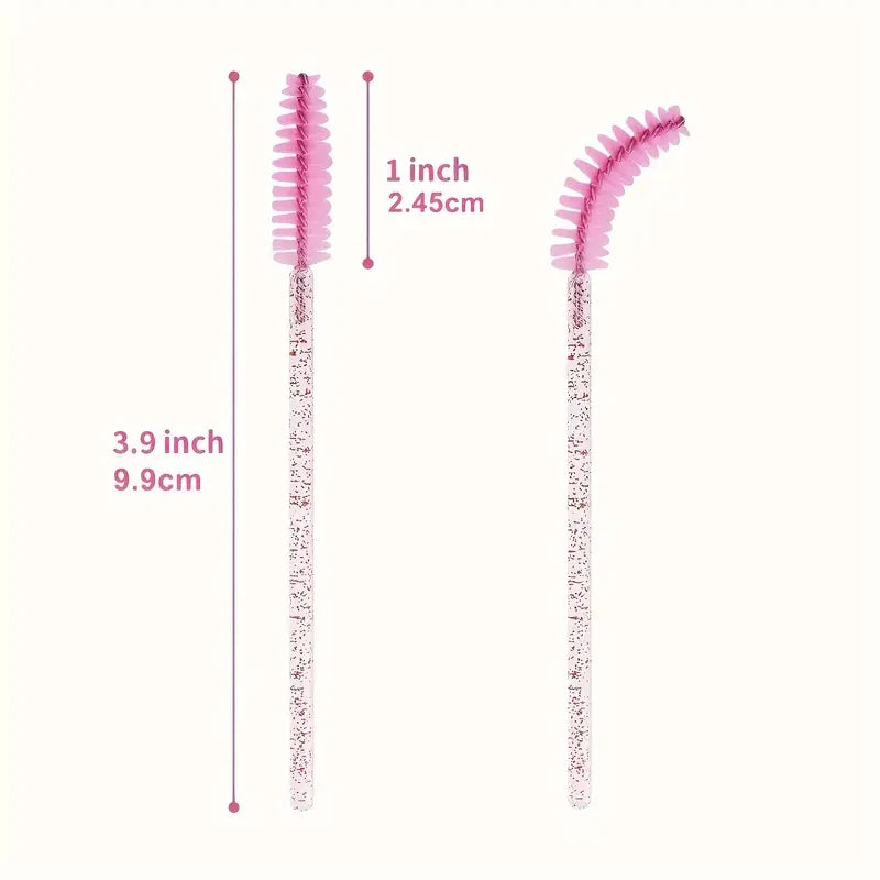 100pc Disposable Eyelash & Brow Spoolie Brushes | Mascara Disposable Spoolie Brush HIP