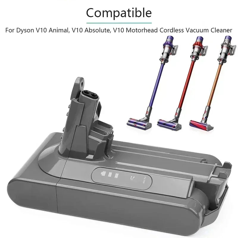 Dyson V10 Replacement Battery 25.2V 6800mAh – SV12 Li-ion Replacement Battery HIP