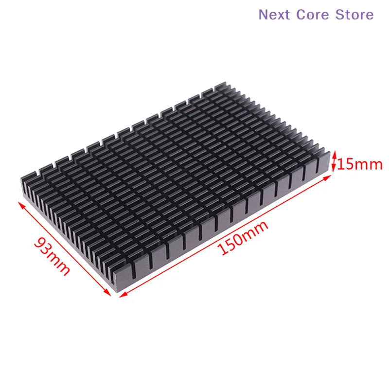Aluminum Heatsink Plate 150×93×15mm – Black Radiator Aluminum Heatsink Plate HIP