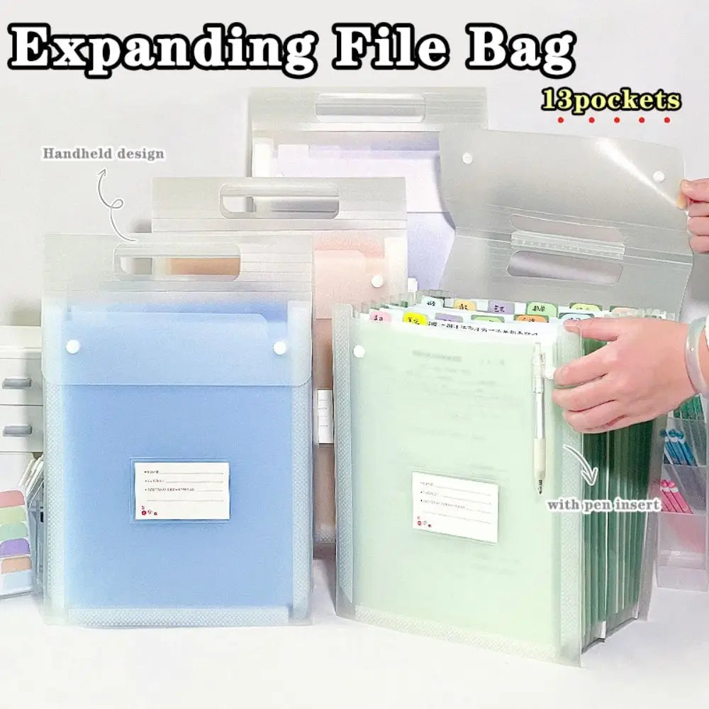 13-Pocket A4 Expanding File Bag – Gradient Color Organizer Expanding File Organizer HIP