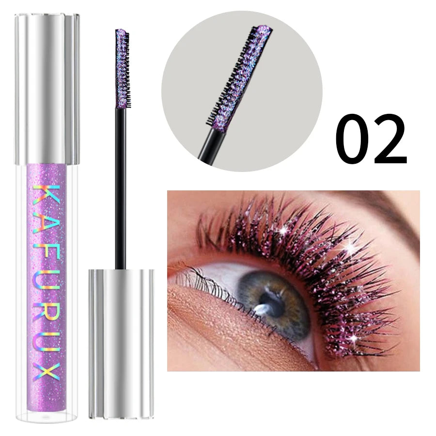 1PC Diamond Mascara Shining Sweet Proof Glitter Eyelashes Quick Dry Lasting Curling Thick Mascara Shimmer Makeup Eye Cosmetics HIP 02