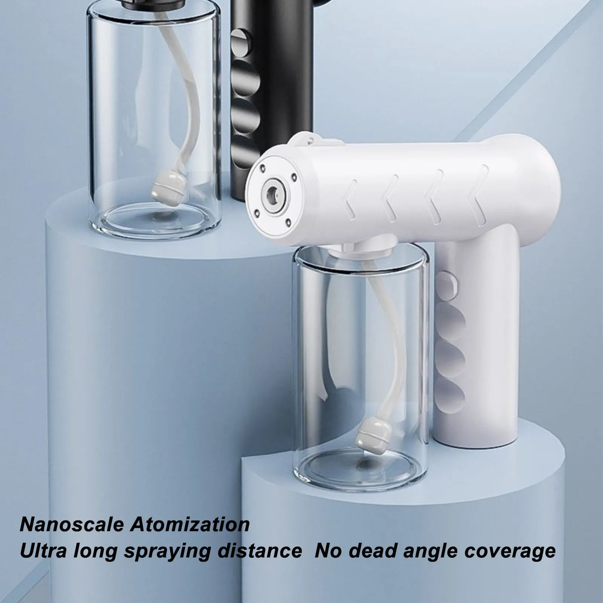 Handheld Alcohol Atomizer Blue Light Cleaning Sprayer 380ml Multi Purpose Rechargeable White Cordless for Garden for Home HIP