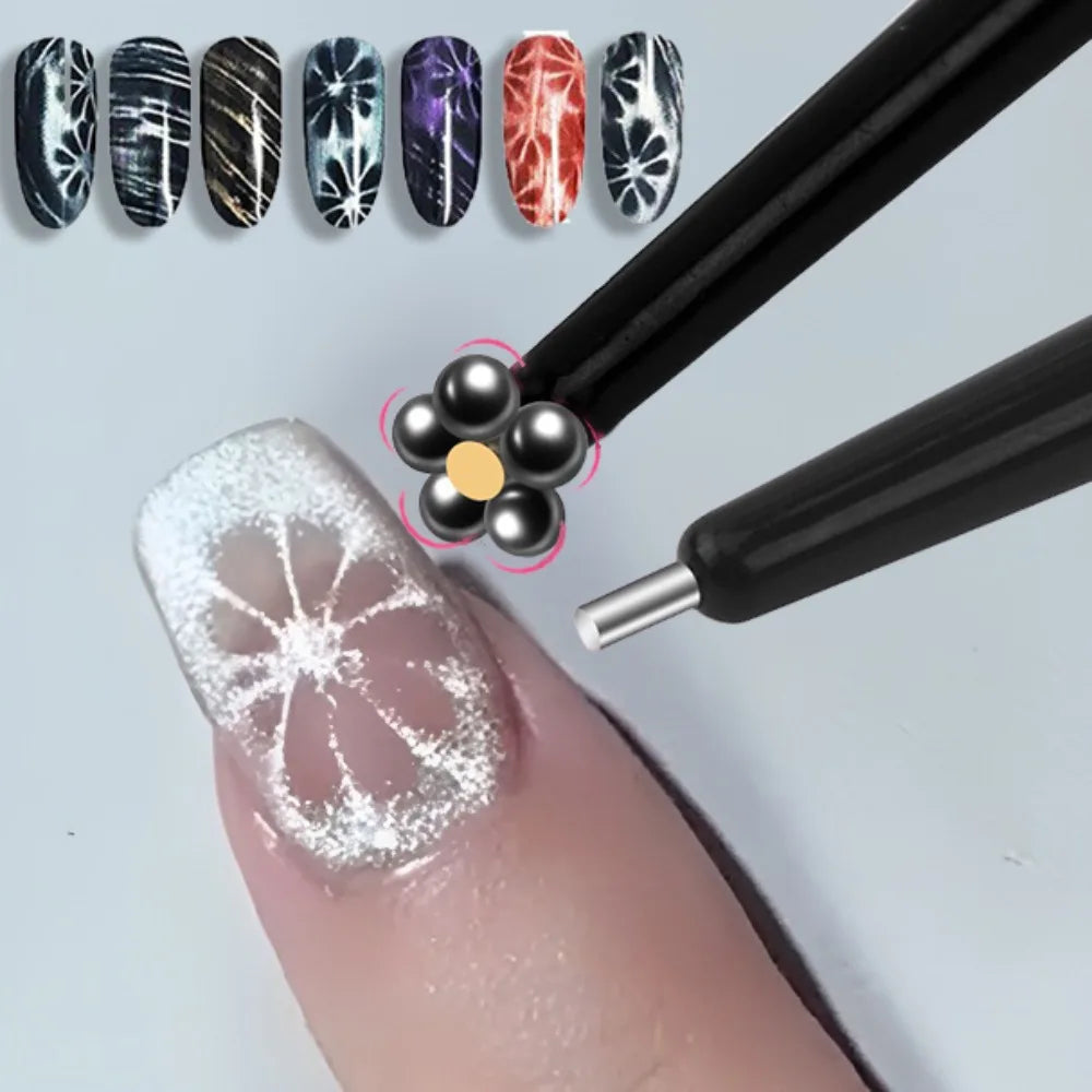 Double Headed Nail Art Magnet Stick Fancy Cat Eyes Magnet for Nail Gel Polish 3d Line Strip Effect Pro Strong Magnetic Pen Tools HIP