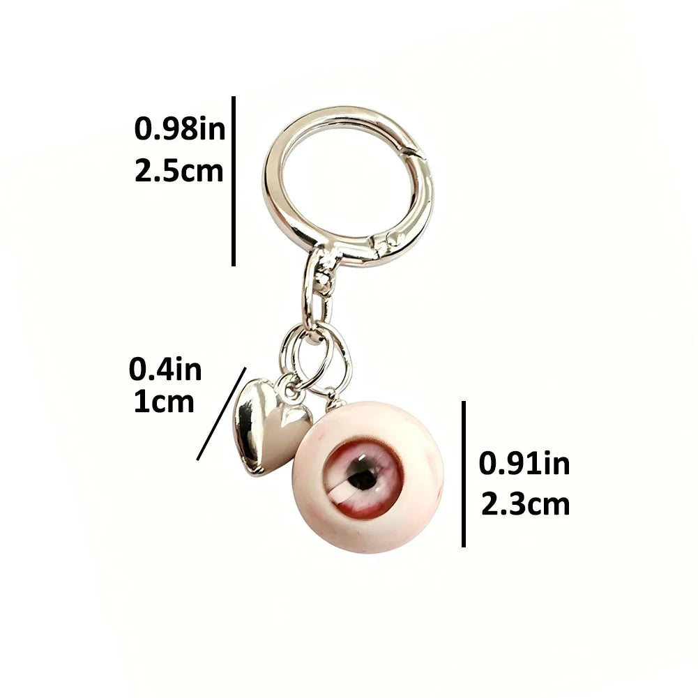 1Pc Funny Demon Eye Keychain Gothic Resin Material Goth Style Eyeball Charms Halloween Keychain Handmade Unique Cool Ornament HIP