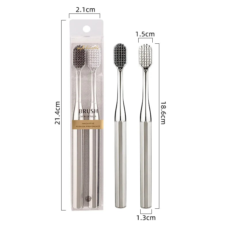 Soft Toothbrush Men Women Adult Tooth Brush Gold Silver Dental Brushes Elegance Gentle Toothbrushes Drop Shipping HIP B