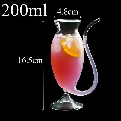 Creative Cocktail Glass with Straw – 200ml/300ml/340ml Cocktail Glass HIP 200ml 1pcs