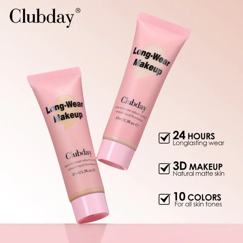 10 Colors Long Wear Liquid Foundation Waterproof Matte Makeup Base Full Coverage Pore Minimizing Creamy Foundation Face Makeup HIP