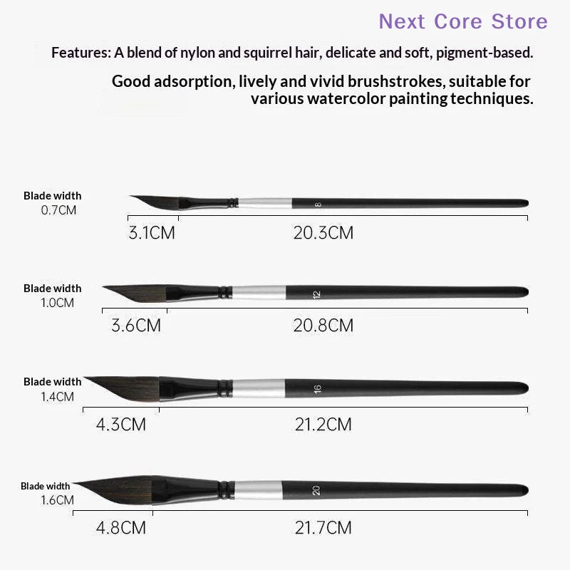 Knife-Shaped Watercolor & Gouache Paint Brushes | 1/4 Pc Set Art Paint Brushes HIP