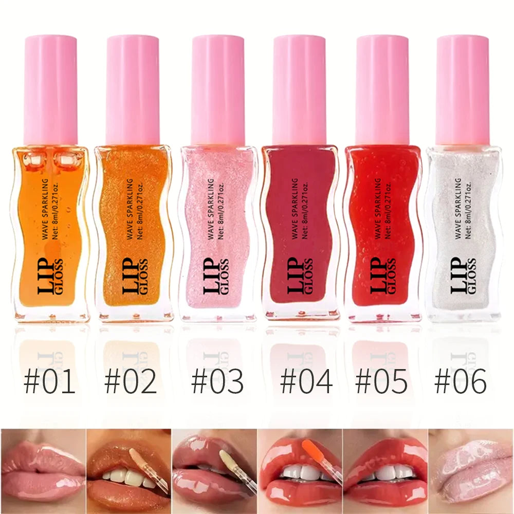 Wavy Bottle Lip Glaze – Glossy, Plumping & Waterproof Lip Gloss HIP