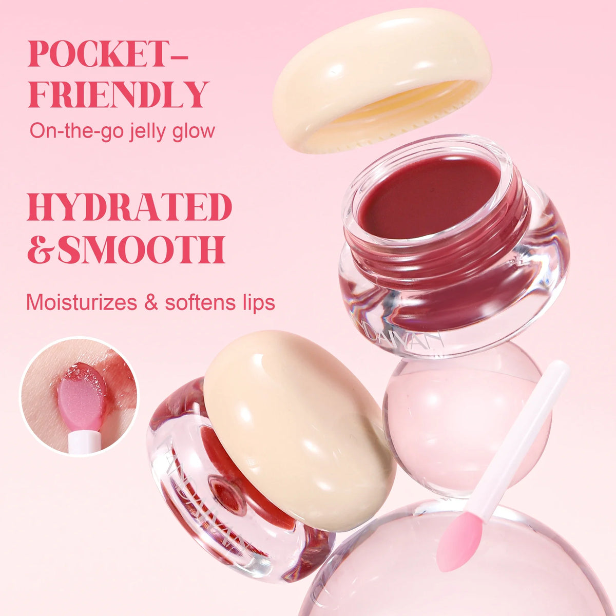 Handaiyan Pearl Mirror Lip Glaze – Jelly Tint Lip Gloss Lip Glaze Gloss HIP