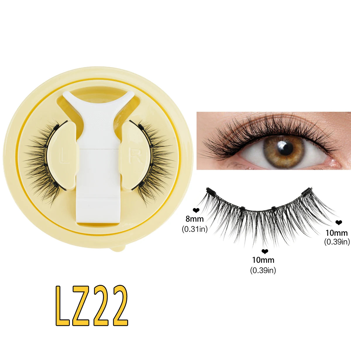 SHIDISHANGPIN 5 Styles Natural Magnetic Eyelashes Set 1 Pair Reusable No Glue Needed False Eyelashes with Magnetic Tweezers HIP LZ22