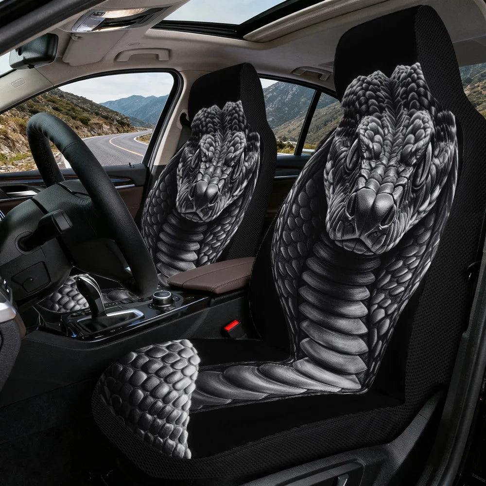 Silver Cobra Car Seat Covers Set of 2 – Universal Fit Car Seat Covers HIP