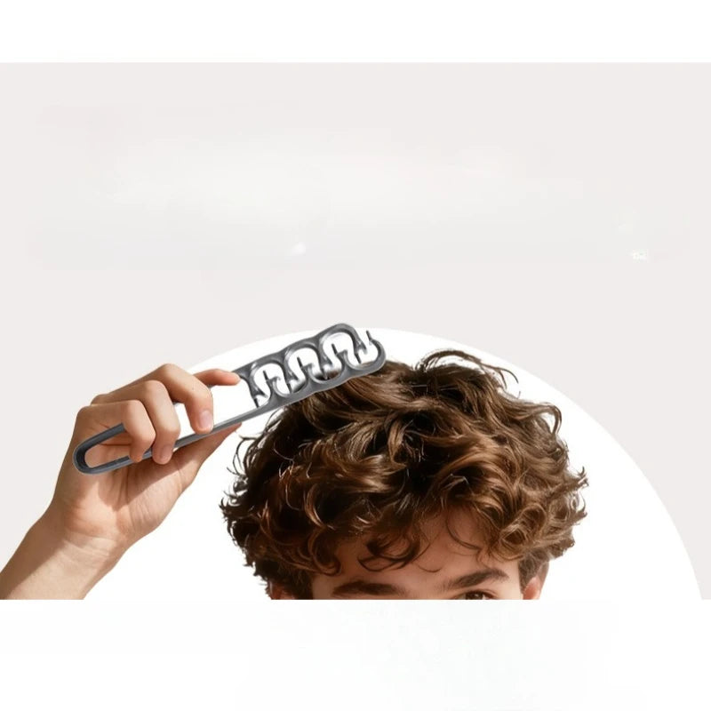 Men's Textured Styling Comb Z Shape Hair Root Lift Volumizing Comb for Fluffy Hairstyle,Seam Covering Bangs Hairdressing Tool HIP