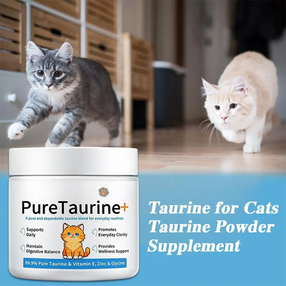 Pure Taurine Powder For Cats And Dogs Digestive Health Heart Eye Support Daily Wellness Supplement Vitamin E Zinc Glycine HIP