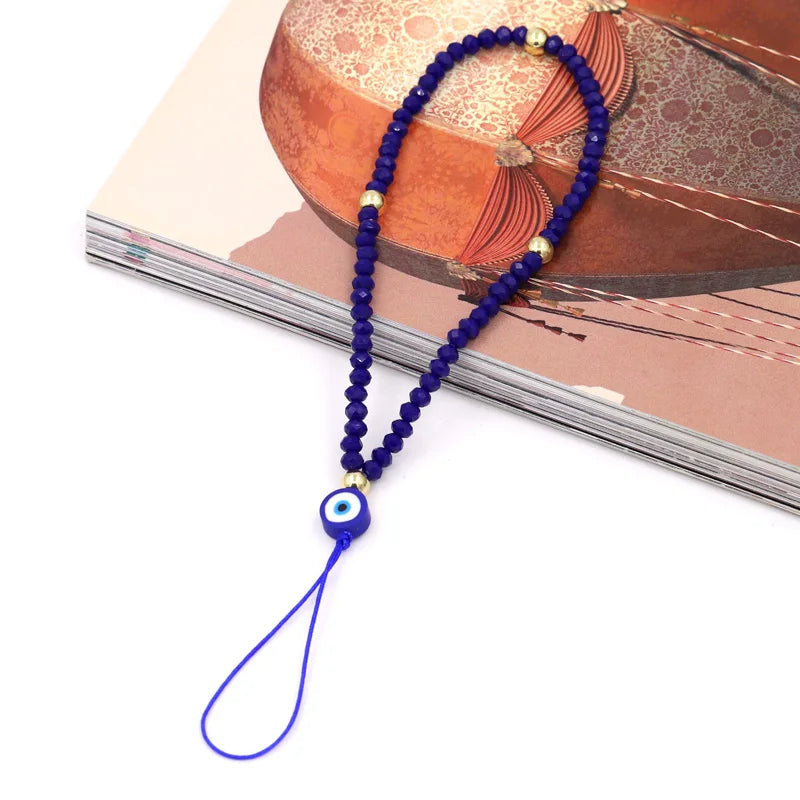 Fashion Jewelry Wholesale Phone Chain Multicolor Crystal Evil Eye Phone Charm Lanyard Strap for Phone Decoration Accessories HIP A004x2