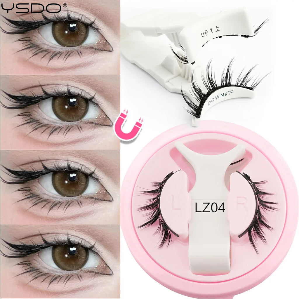YSDO 1Pair Glue-free Magnetic Eyelashes Natural 3D Mink Eyelashes 2025 New Reusable Sensitive Eye Friendly Magnet Eyelash Kit HIP