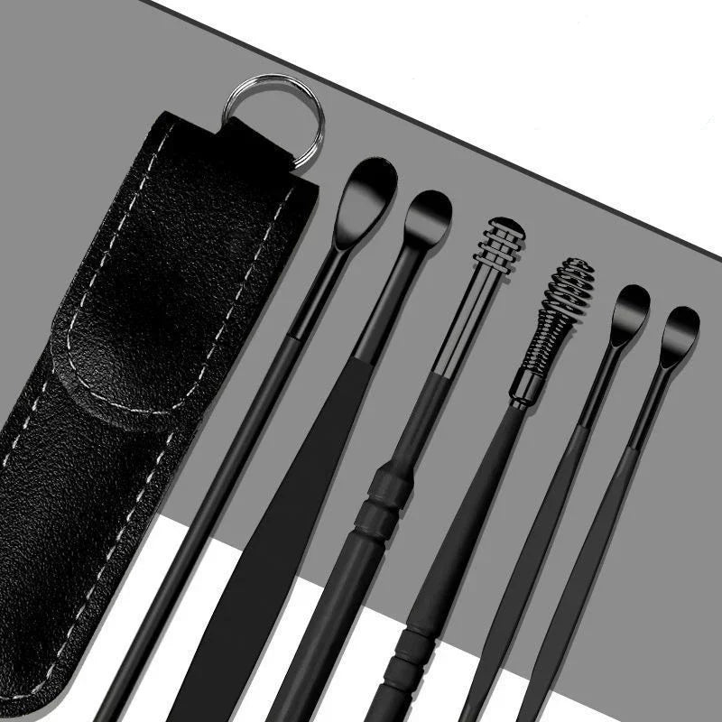 6-Piece Stainless Steel Ear Wax Cleaner Kit with Case Ear Cleaning Kit HIP