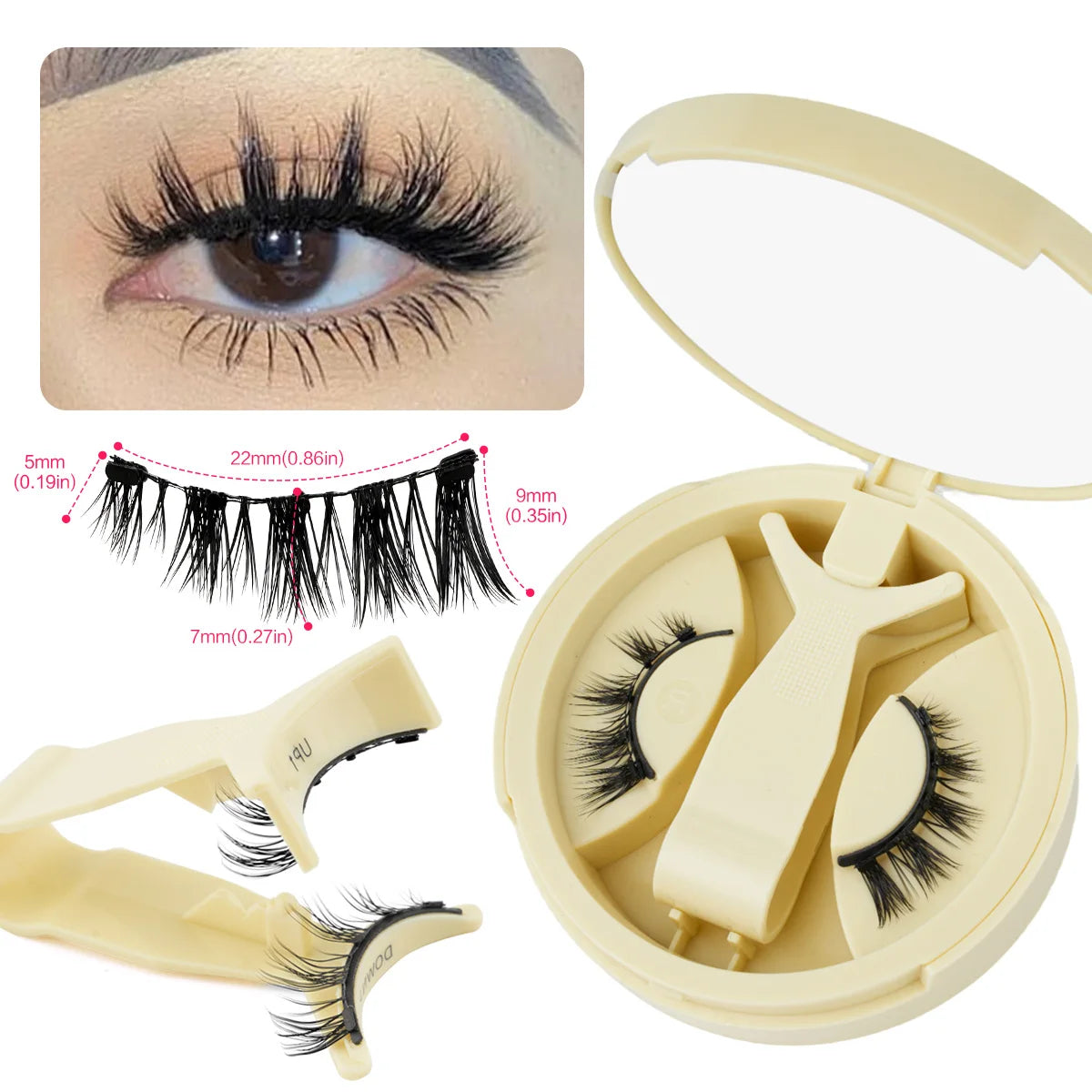 New 1 Pair Cat Eye Magnetic Eyelashes Set With Tweezers Natural Light Eyelash Extension Tools Reusable False Eyelashes Makeup HIP LQ04