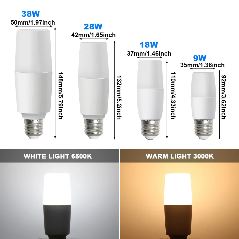 6-Pack E27 LED Bulbs 9W–38W Energy Saving Globe Lamp LED Light Bulbs HIP