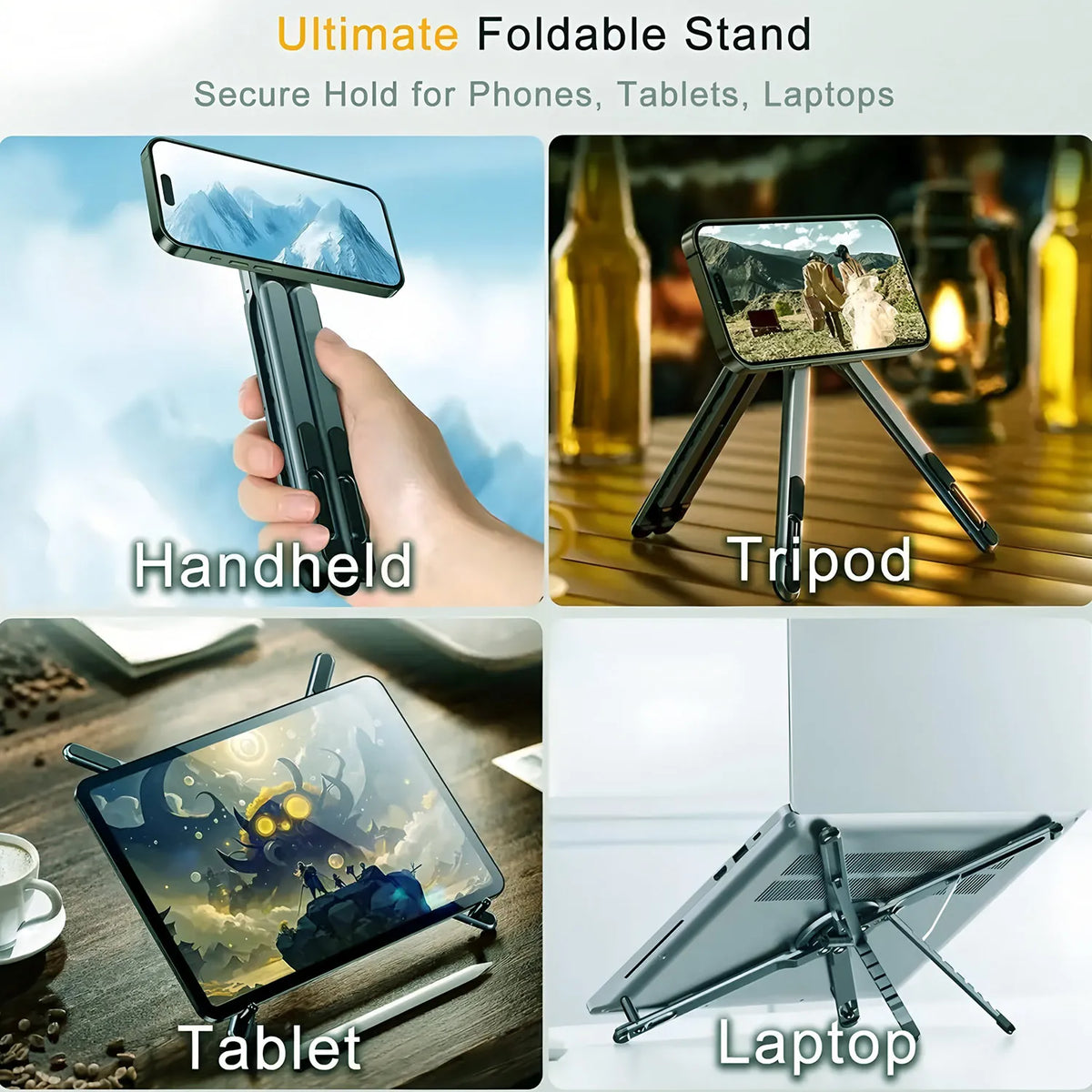 3-in-1 Magnetic Phone Holder, Selfie Stick & Tripod | DOOCK Phone Tripod Stand HIP