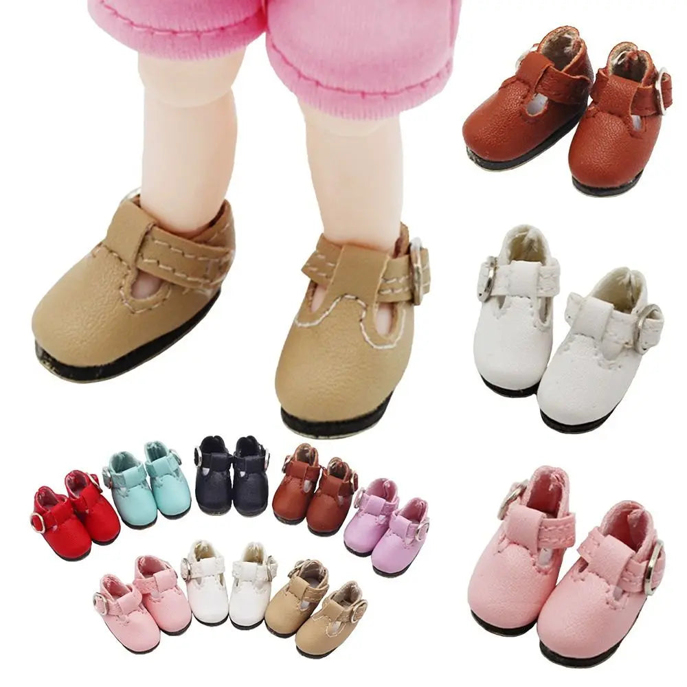 BJD Doll PU Leather Mini Princess Shoes 2.8cm – Multicolor Doll Accessories HIP